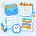 Organized envelopes and calendar pages illustration
