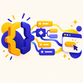 Colorful programming logic blocks and web button