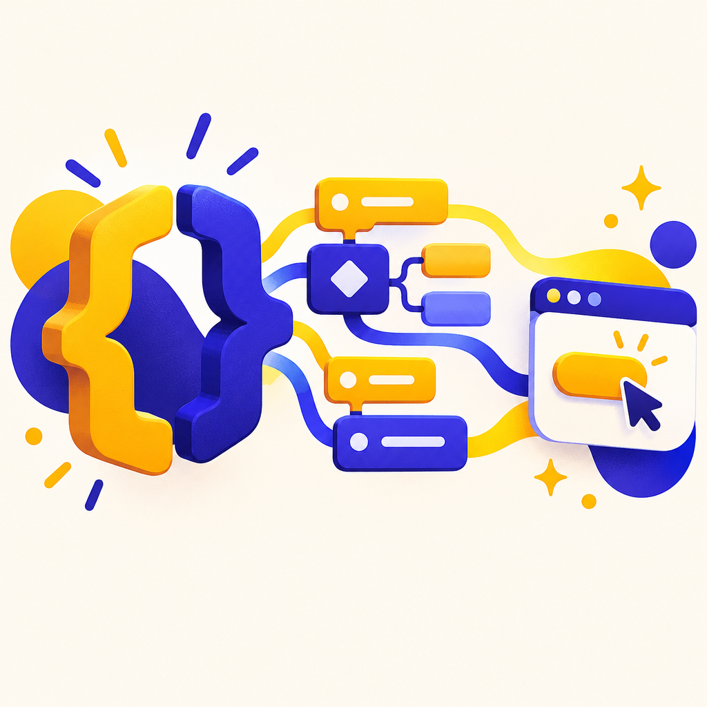 Colorful programming logic blocks and web button